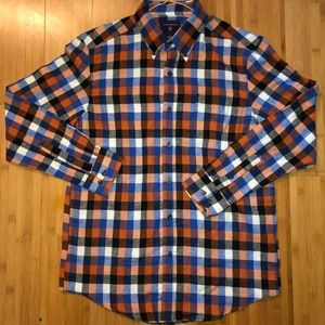 Saddlebred Orange/White/Blue Flannel. Medium